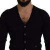 Dolce & Gabbana Elegant Wool Buttoned Black Cardigan