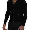 Dolce & Gabbana Elegant Wool Buttoned Black Cardigan