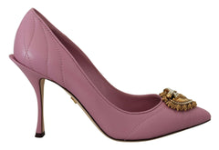 Dolce & Gabbana Devotion Leather Heels in Pink