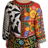 Dolce & Gabbana Silk Baroque Floral Round Neck Blouse