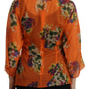 Dolce & Gabbana Elegant Floral Silk Blouse with Back Zipper