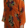 Dolce & Gabbana Elegant Floral Silk Blouse with Back Zipper