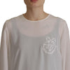 Dolce & Gabbana Elegant Silk Top with Logo Embroidery