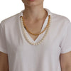 Dolce & Gabbana Stunning V-Neckline Logo Embellished Tee