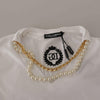 Dolce & Gabbana Stunning V-Neckline Logo Embellished Tee