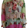 Dolce & Gabbana Elegant Floral Patchwork Silk Blouse