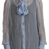 Dolce & Gabbana Elegant Silk Ascot Collar Blouse in Light Blue