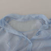 Dolce & Gabbana Elegant Silk Ascot Collar Blouse in Light Blue