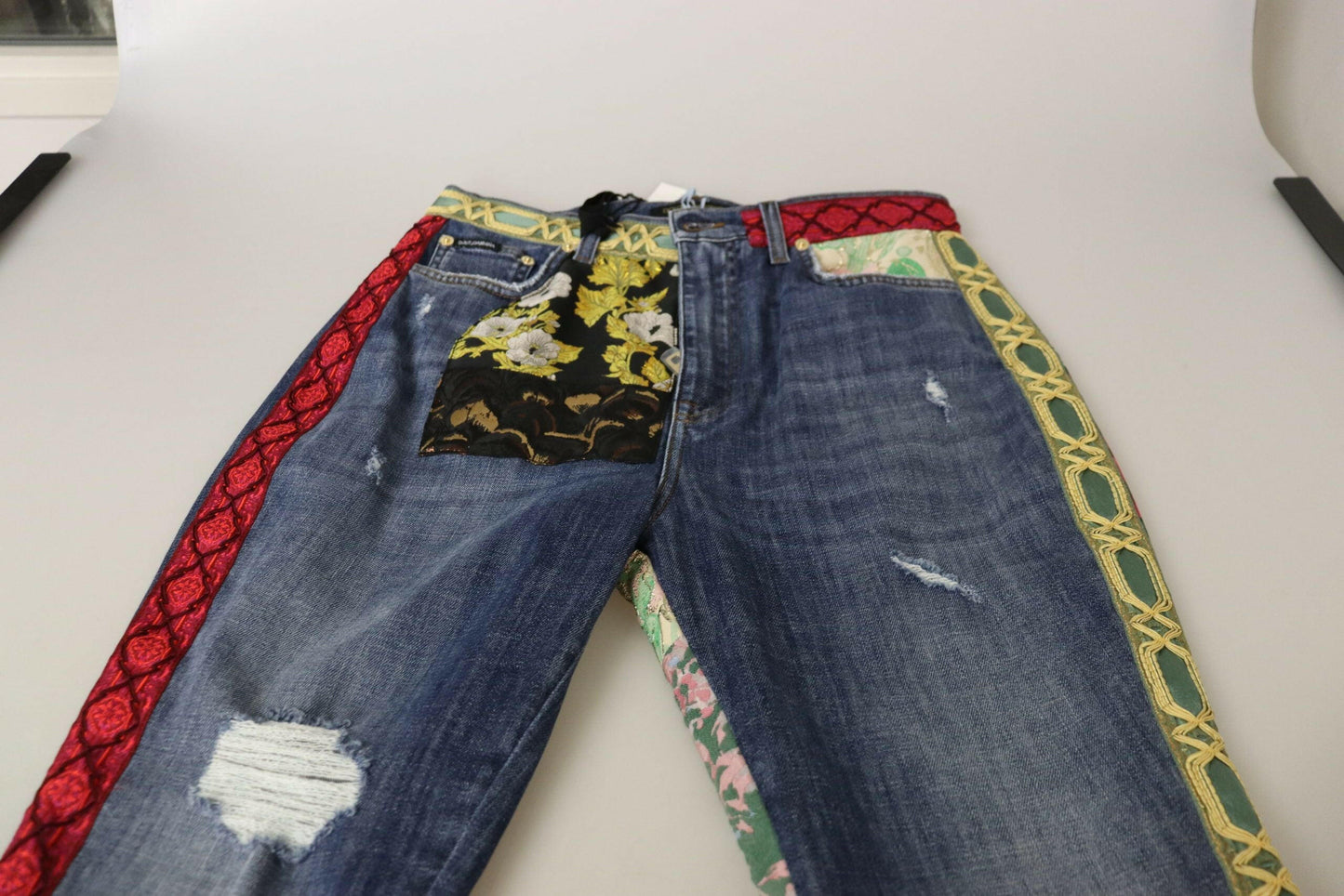 Dolce & Gabbana High Waist Patchwork Skinny Denim