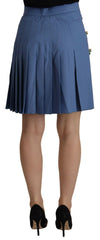 Elegant Pleated A-Line Mini Skirt with Bird Appliques