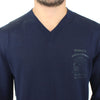 Ermanno Scervino Elegant Blue V-Neck Wool Blend Pullover