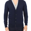 Ermanno Scervino Chic Blue Wool Blend Cardigan Sweater