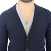 Ermanno Scervino Chic Blue Wool Blend Cardigan Sweater