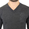 Ermanno Scervino Chic Gray V-Neck Wool Blend Pullover Sweater