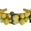 Dolce & Gabbana Exquisite Silk Crystal Lemon Headband Diadem