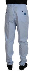 Dolce & Gabbana Elegant Slim Fit Chinos In Light Blue