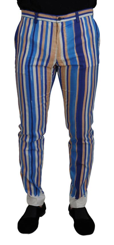 Dolce & Gabbana Sleek Striped Slim Fit Chinos