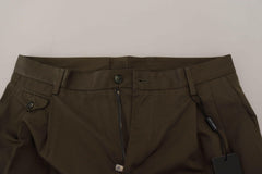 Elegant Green Cotton Chino Shorts