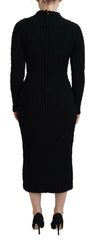 Dolce & Gabbana Elegant Black Wool Blend Sweater Dress