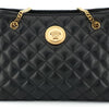 Versace Elegant Quilted Nappa Leather Tote Bag