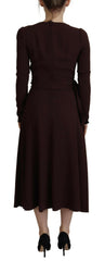 Dolce & Gabbana Elegant Brown Long Sleeve Wrap Dress