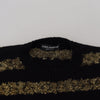 Dolce & Gabbana Elegant Black and Gold Crystal Sweater