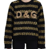 Dolce & Gabbana Elegant Black and Gold Crystal Sweater