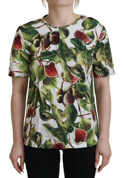 Dolce & Gabbana Chic Multicolor Fig Print Cotton Top