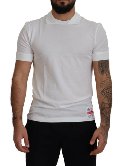 Dolce & Gabbana Elegant White Cotton Polo T-Shirt