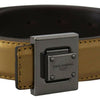 Dolce & Gabbana Gold Square Buckle Leather Belt