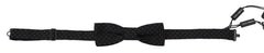 Exclusive Silk Patterned Black Bow Tie