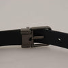 Dolce & Gabbana Elegant Dark Blue Leather Belt