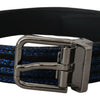 Dolce & Gabbana Elegant Blue Jacquard Leather Belt