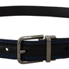 Dolce & Gabbana Elegant Blue Jacquard Leather Belt