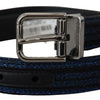 Dolce & Gabbana Elegant Blue Jacquard Leather Belt