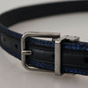 Dolce & Gabbana Elegant Blue Jacquard Leather Belt