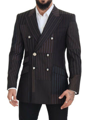 Multicolor Wool Silk Blend Slim Fit Blazer