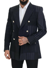 Elegant Navy Slim-Fit Double Breasted Blazer