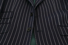 Elegant Navy Slim Fit Wool Blazer