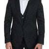 Dolce & Gabbana Elegant Black Martini Suit Jacket & Vest Ensemble