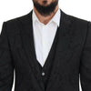 Dolce & Gabbana Elegant Black Martini Suit Jacket & Vest Ensemble