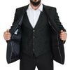 Dolce & Gabbana Elegant Black Martini Suit Jacket & Vest Ensemble