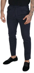 Dolce & Gabbana Sophisticated Blue Wool Blend Trousers