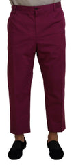 Dolce & Gabbana Elegant Magenta Cotton Stretch Pants