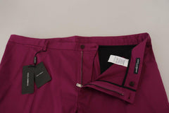 Dolce & Gabbana Elegant Magenta Cotton Stretch Pants