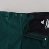 BENCIVENGA Elegantly Tailored Green Pure Cotton Pants