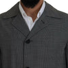 Dolce & Gabbana Elegant Gray Plaid Trench Coat