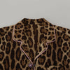 Dolce & Gabbana Elegant Silk Leopard Print Collared Top