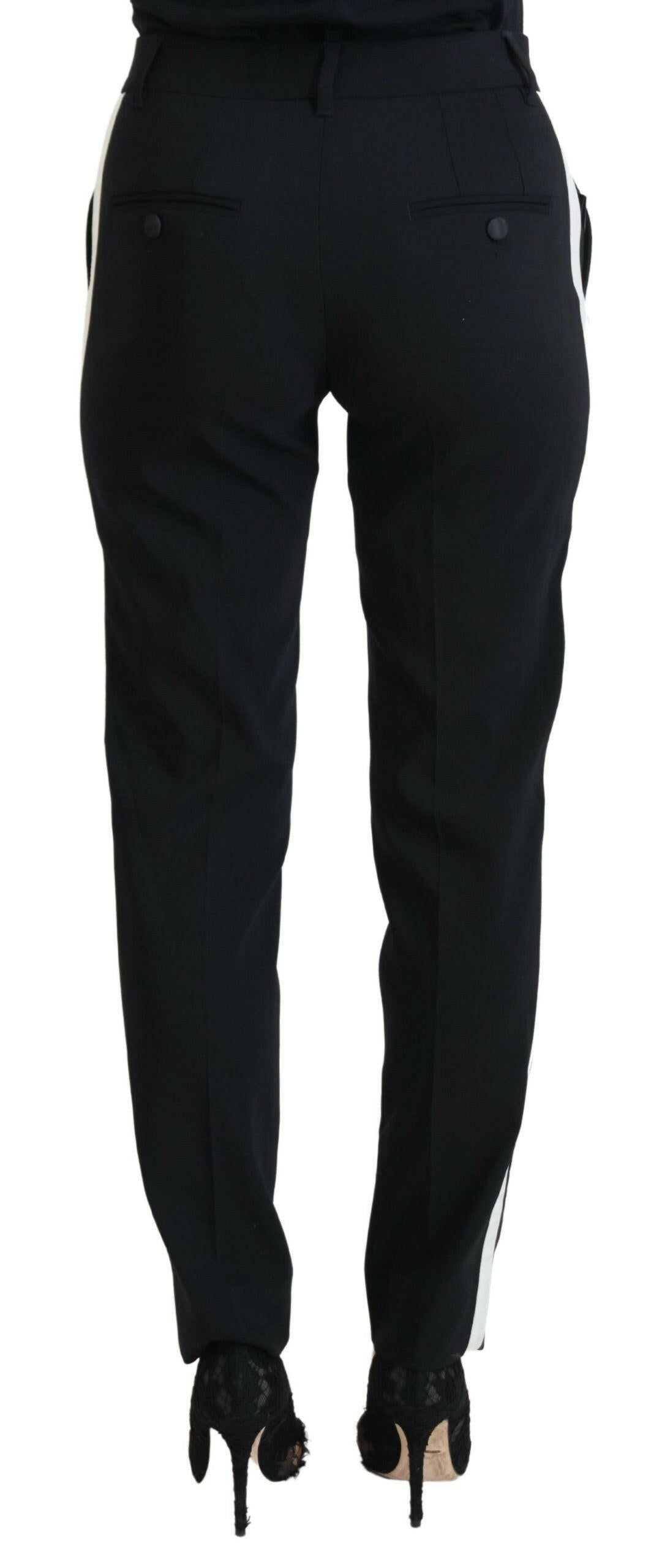 Dolce & Gabbana Elegant Black Wool-Silk Pants