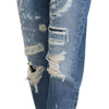 Dolce & Gabbana Chic Tattered Denim Pants - Indigo Essence